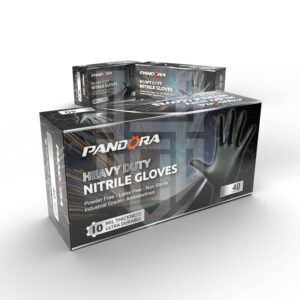 Black Pandora Powder-Free Nitrile Gloves – 10 mil – (400 pcs)